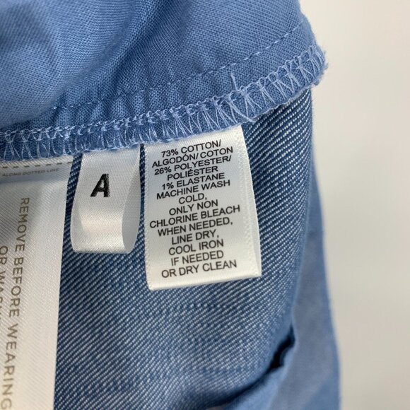 LOFT Pants Blue Chambray Taper Relaxed Slim Straight Tie Waist - Picture 9 of 9